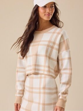 Altar’d state Lillian Plaid Sweater, Medium